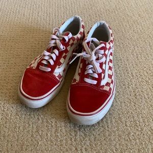 Red checkered Vans